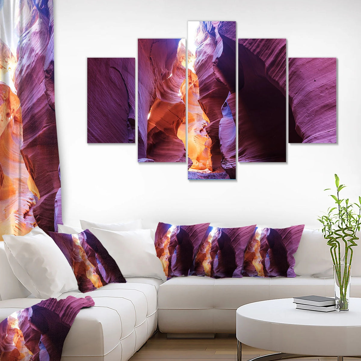 Sandstone Layer in Antelope Canyon Photography on Wrapped Canvas, 3 Panels L1875
