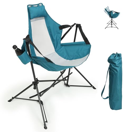 Folding Camping Chair Set of 2 with Stand Blue R70461