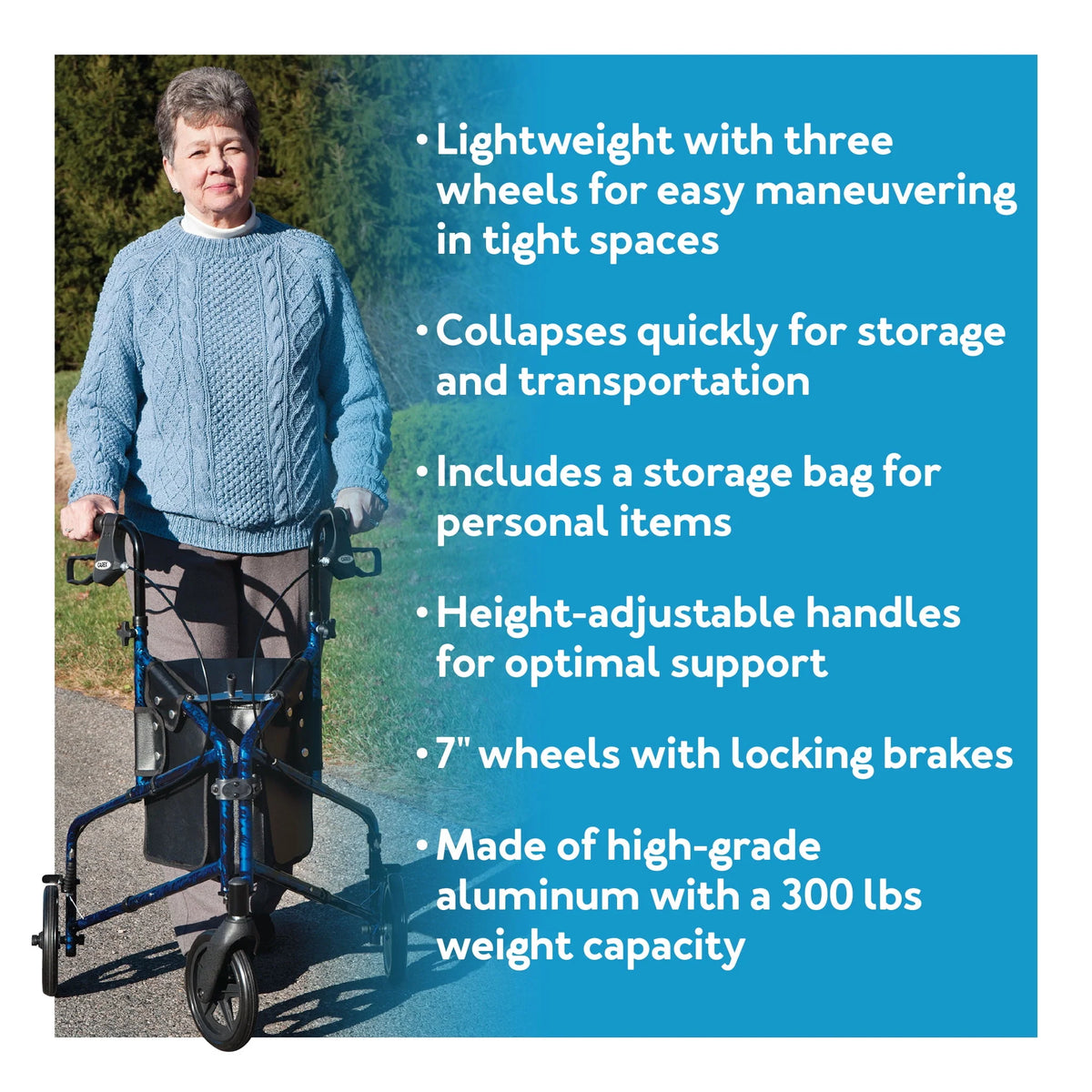 Aluminium 3 Wheel Rollator Walker Q4631