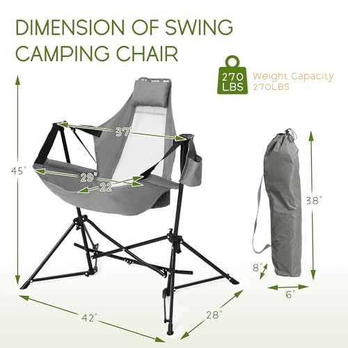 Folding Camping Chair Set of 2 with Stand Blue R70461