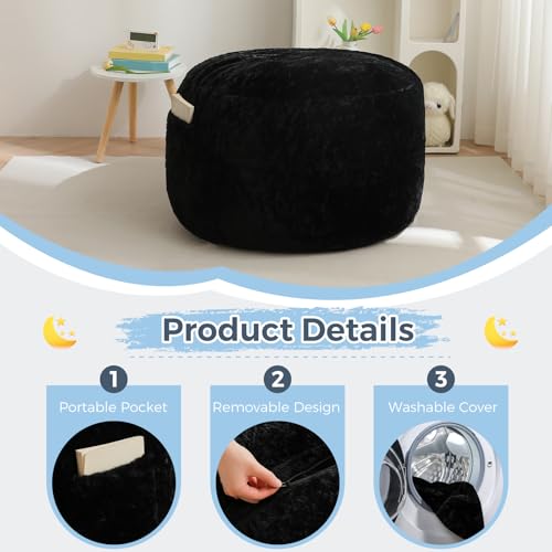 Beige Convertible Bean Bag Chair Bed S307