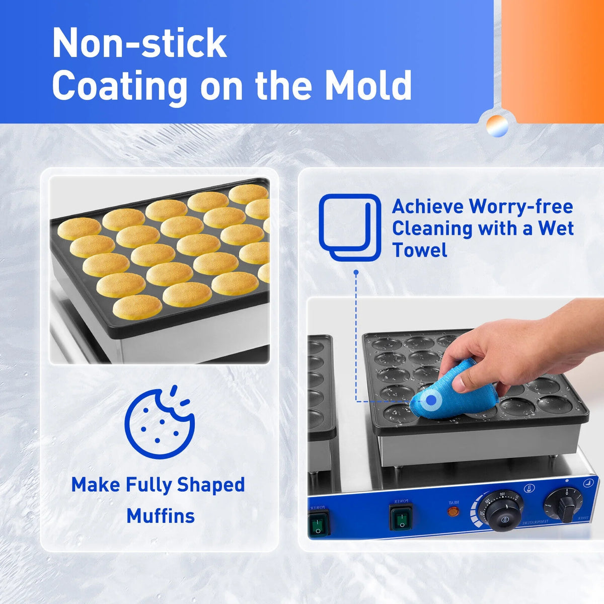 50PCS Commercial Electric Nonstick Waffle Maker Machine O8639