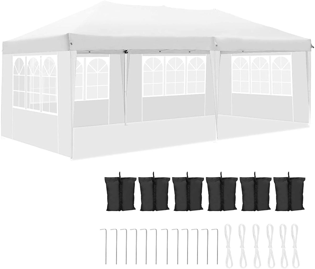 10' x 20' White Pop up Canopy Tent O4038