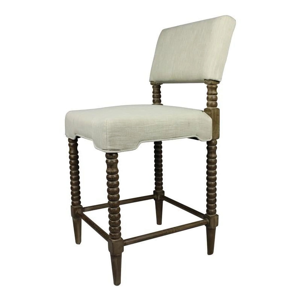 41" Fabric & Wood Counter Stool Set of 2 S836