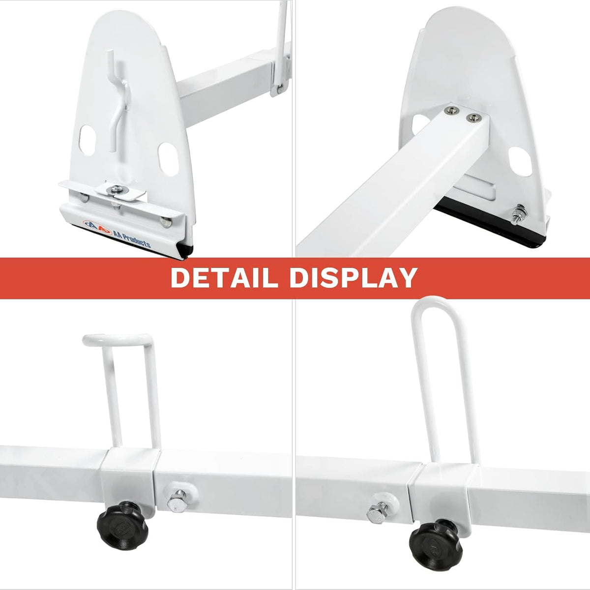 White Square 3 Bar Van Roof Racks with Ladder Stoppers I602486