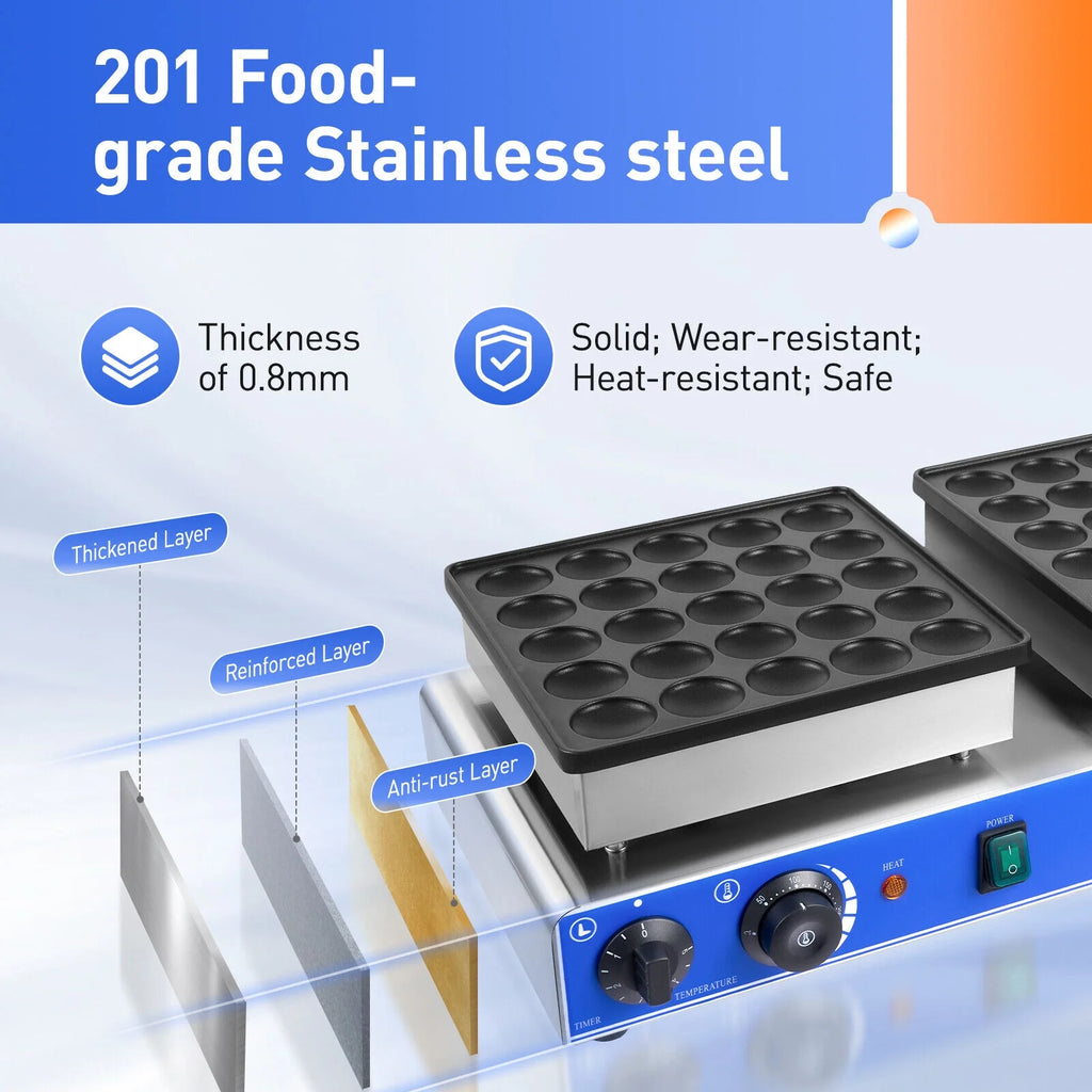 50PCS Commercial Electric Nonstick Waffle Maker Machine O8639