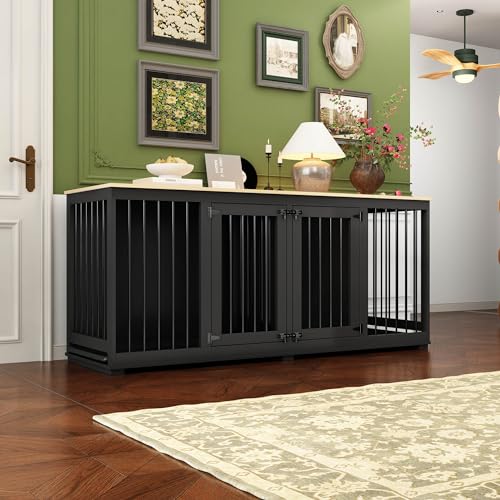 White Heavy Duty Wooden Large Dog Kennel with Trays W299