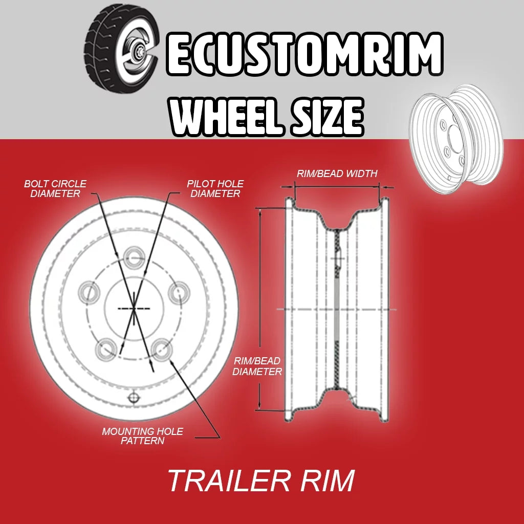 14 in. 5 Lug Aluminum Boat Camper Trailer Rim Wheel V226