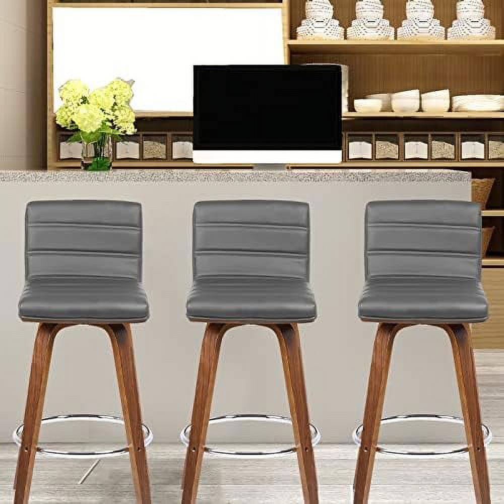 Swivel Stool with Back Set of 2 PU Leather Counter Height Stool E44713