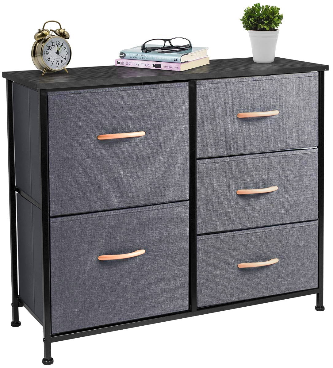 5 Drawer Fabric Dresser Storage Tower Cabinet I121