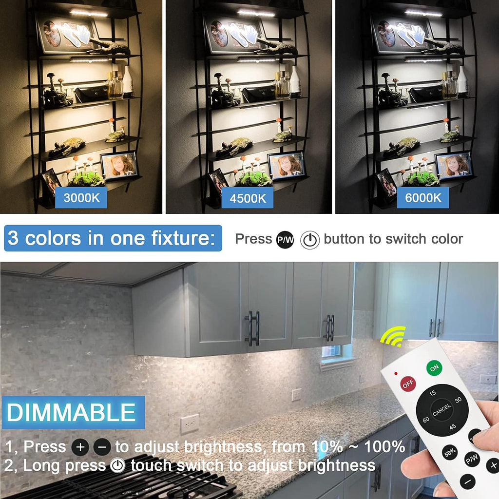 Rechargeable Touch Lights with Timer Dimmer 3 Colors Wireless Install Easily O674080
