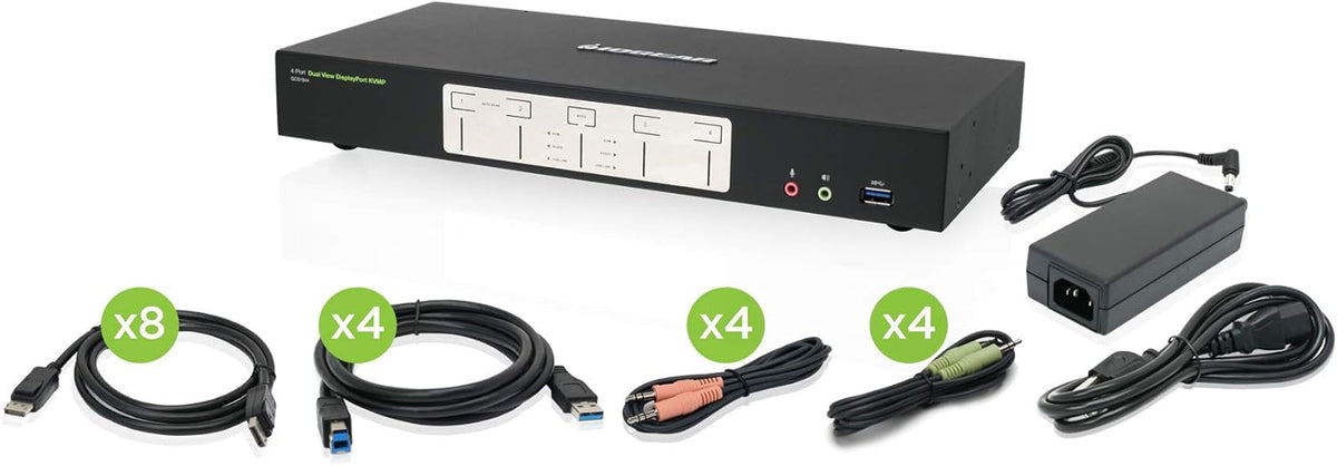 2-Port HDMI Cable KVM Switch with Cables and Audio, Black T8373