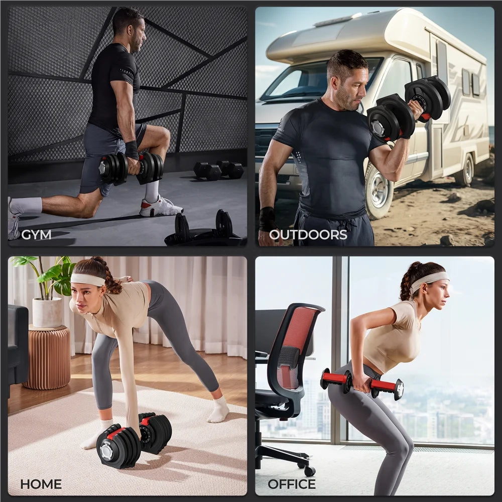 Adjustable Dumbbell Set with Tray F53720