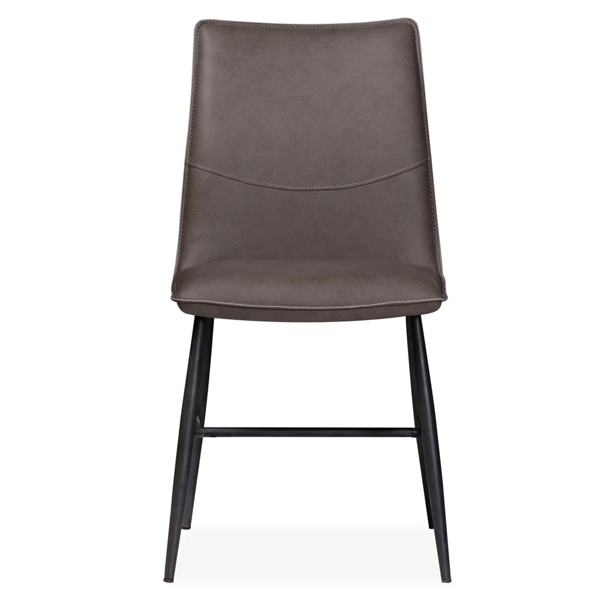 Leather Upholstered Metal Chair Set of 2 Latte Brown and Black O953741