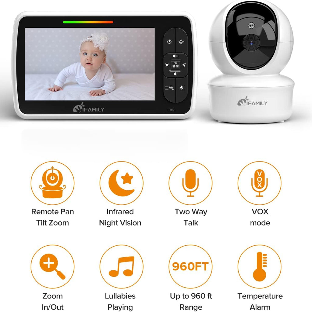 5” Video Baby Monitor with Camera and Audio Y726