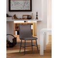 Leather Upholstered Metal Chair Set of 2 Latte Brown and Black O953741