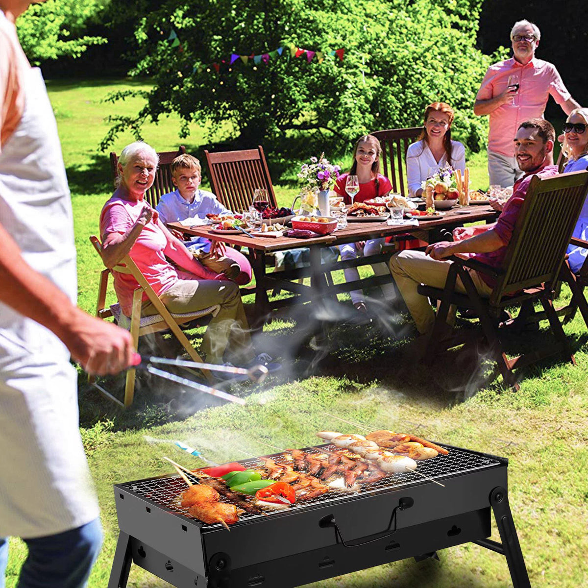Foldable Metal Charcoal BBQ Grill X3406