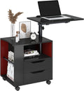 Black 2 Drawer Height Adjustable Nightstand D2728