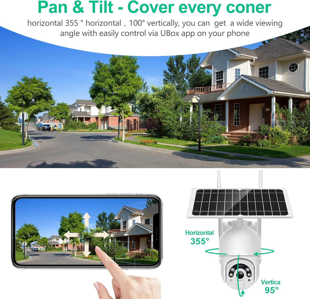 Wireless Solar Security Camera with 1080P Night Vision H625
