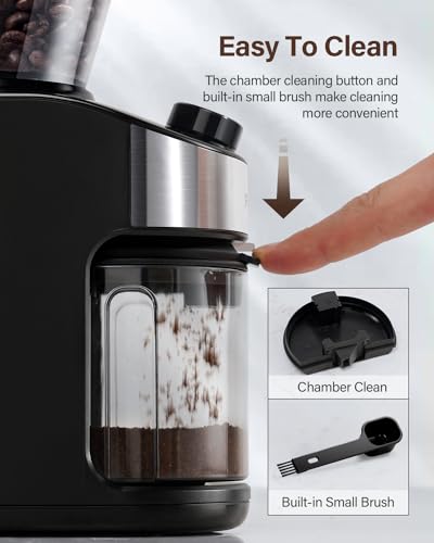 Burr Coffee Grinder Electric with 32 Grinding Sizes, 40 Seconds Adjustable Electronic Timer R2543