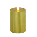 Flameless Candle with Remote, Gold Warm White LED, Battery Powered, 8 in H118