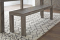 Acacia Wood Bench with Herringbone Inlay Design Brown U369424