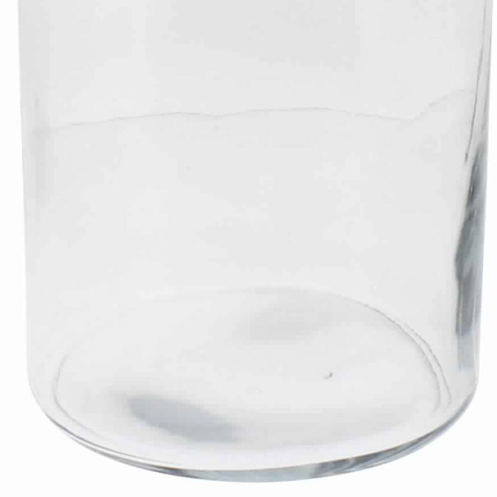 Cylindrical Glass Cannister with Metal Lid, Clear and Antique Gold V3022