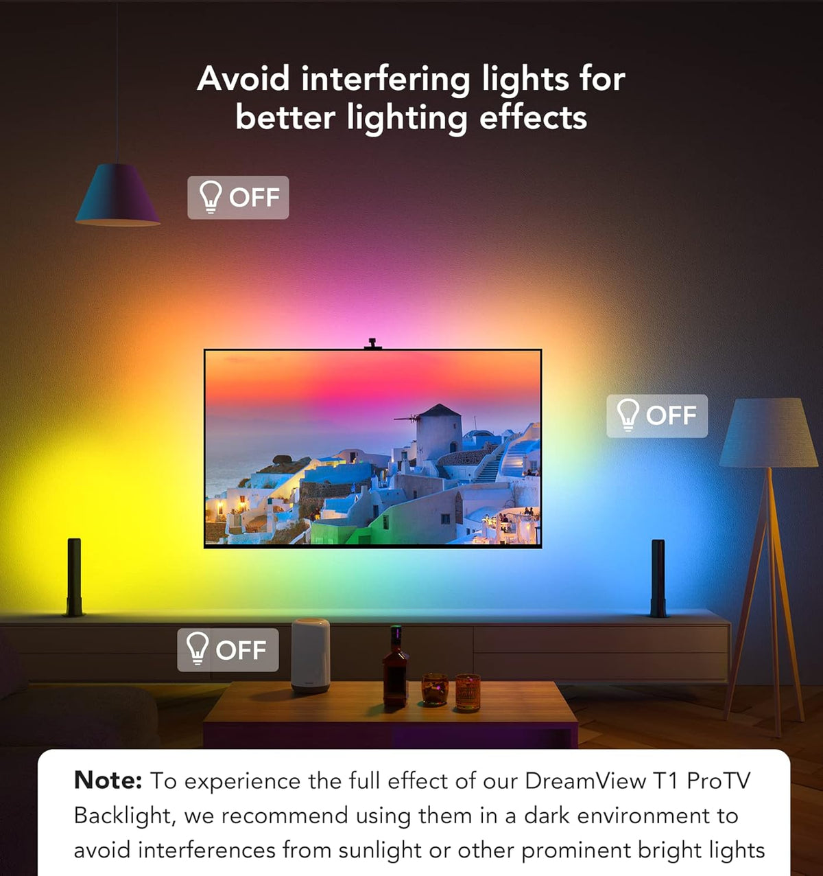 Smart Wi-Fi RGBIC TV Backlight LED Lights for 55-65 inches L284327