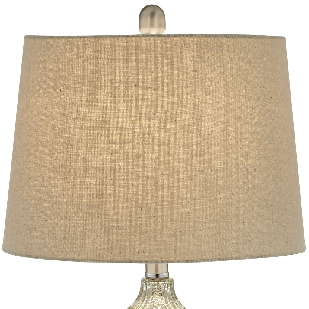 25" High Set of 2 Fluted Mercury Glass Table Lamps A849