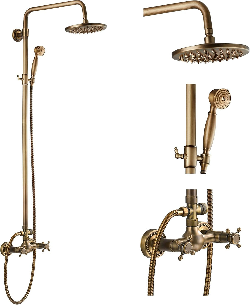 8 Inch Rainfall Shower Head with Handheld Spray Combo Set C133016
