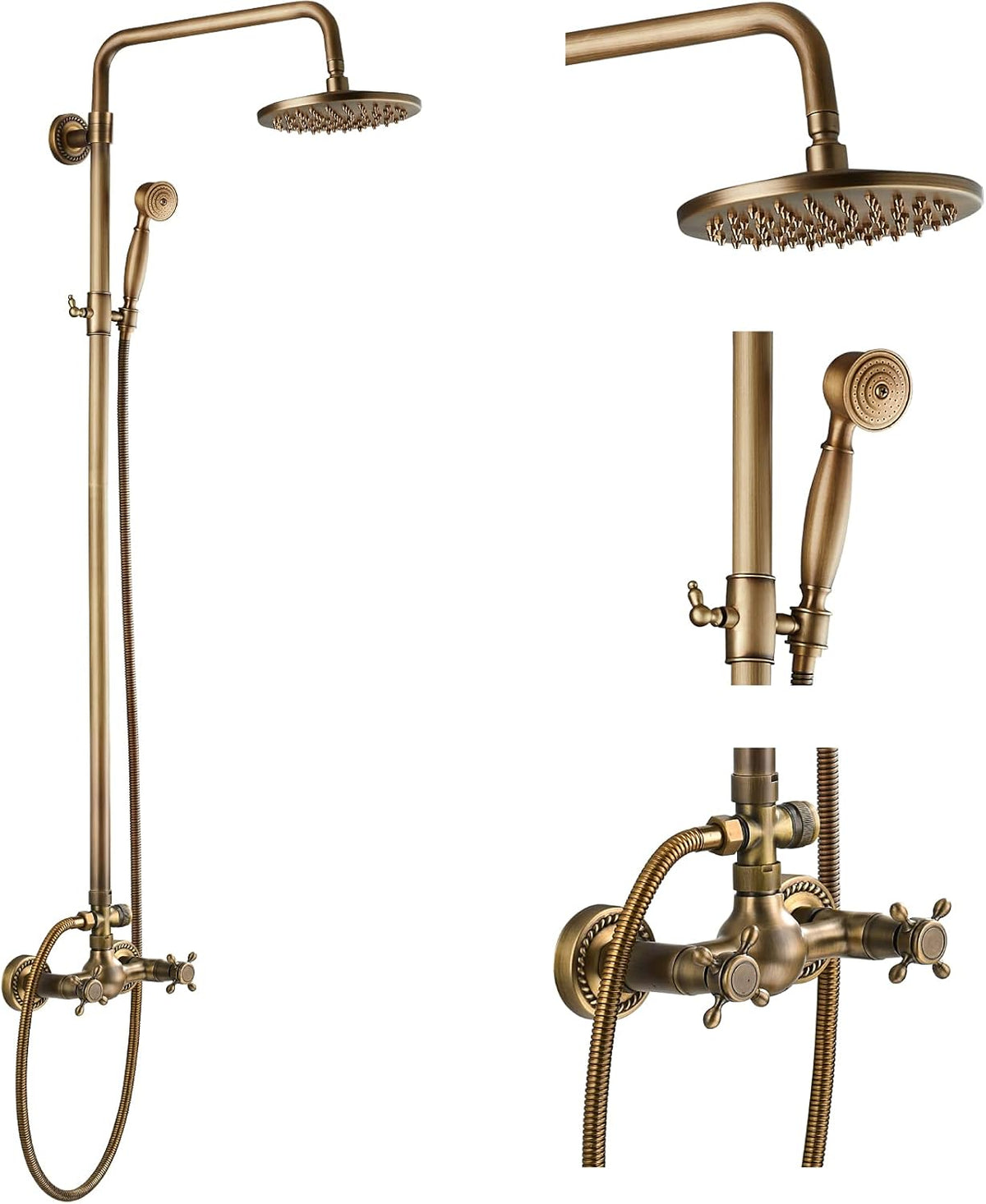 8 Inch Rainfall Shower Head with Handheld Spray Combo Set C133016