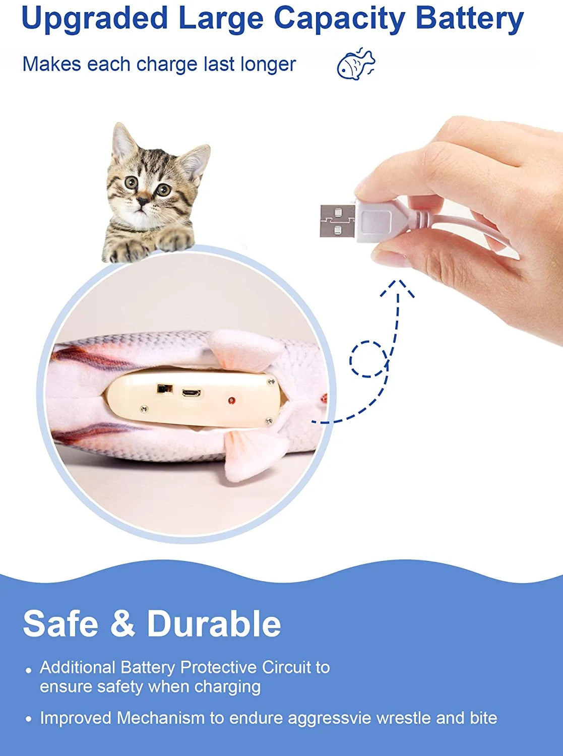 Moving Cat Kicker Fish Toy Q881