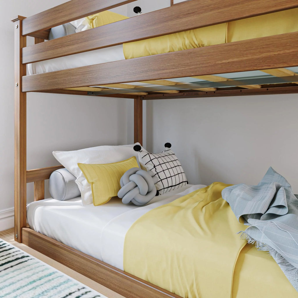 Twin over Twin Solid Wood Bunk Bed with Ladder O53094
