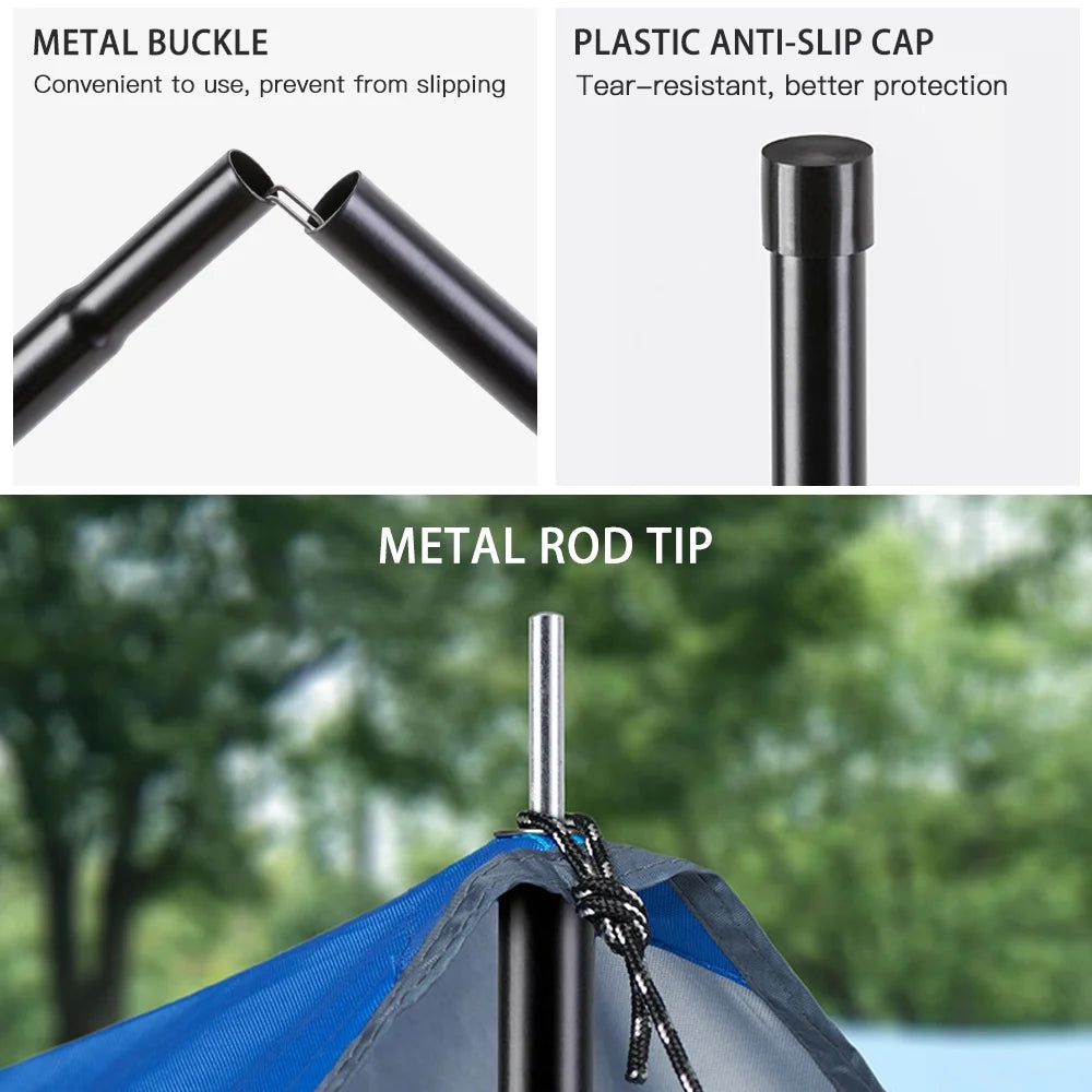 2 PCS/Set Outdoor Tent Canopy Poles Support Rods Awning Frames Accessories J82599