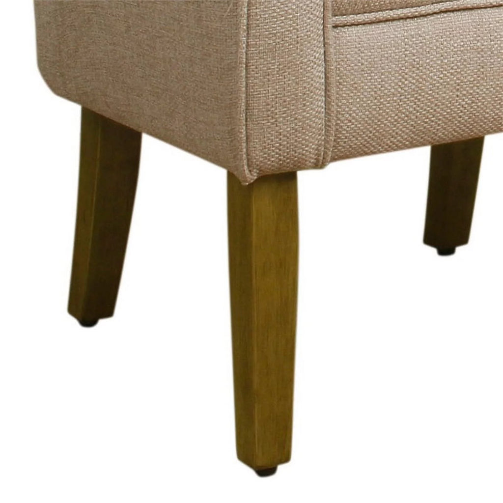 Cream and Brown Fabric Upholstered Wooden Accent Chair Z166227