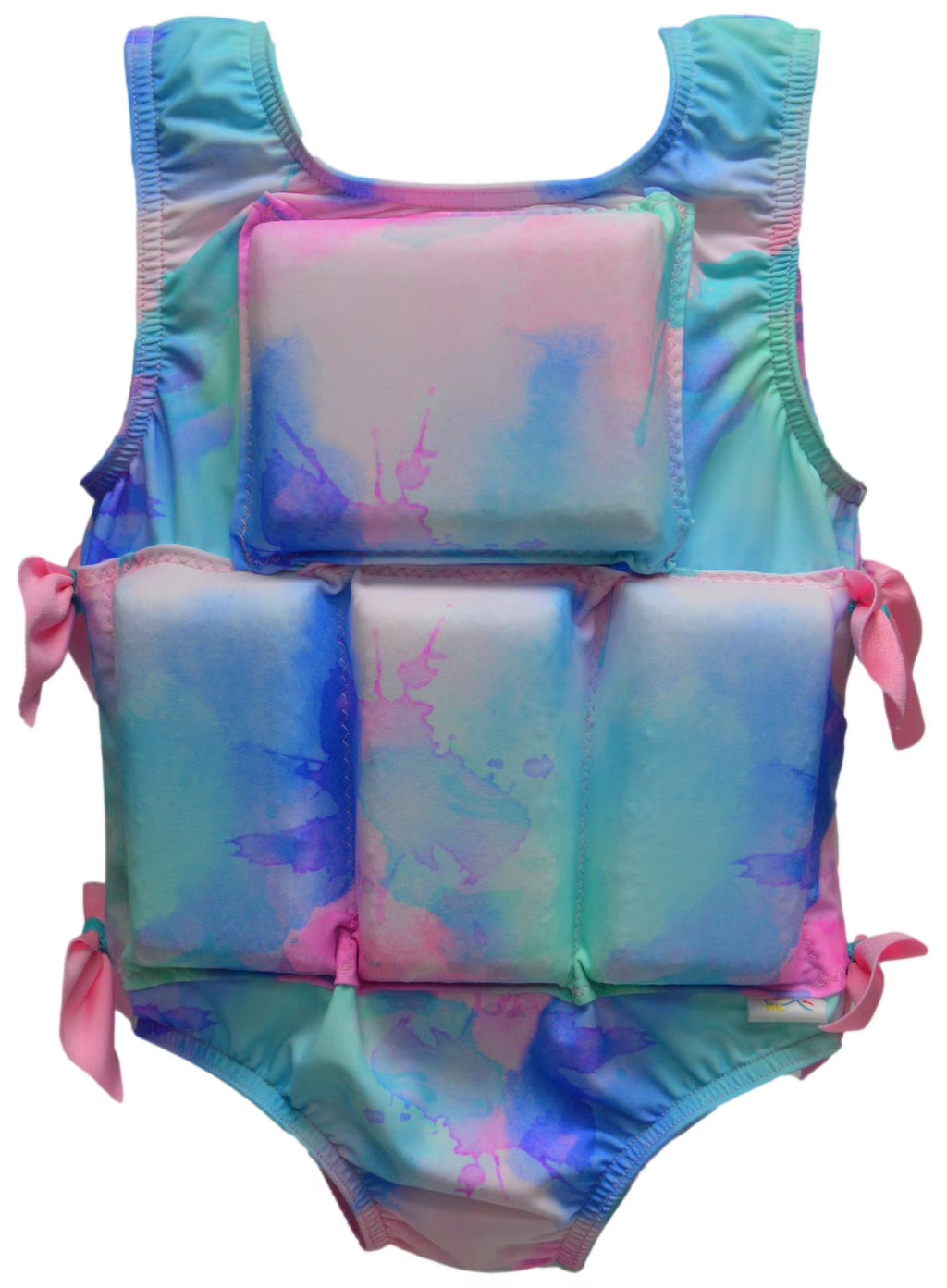 Pastel Paint Splatter Girl's Swimwear Flotation Life Vest Swimsuit F2036