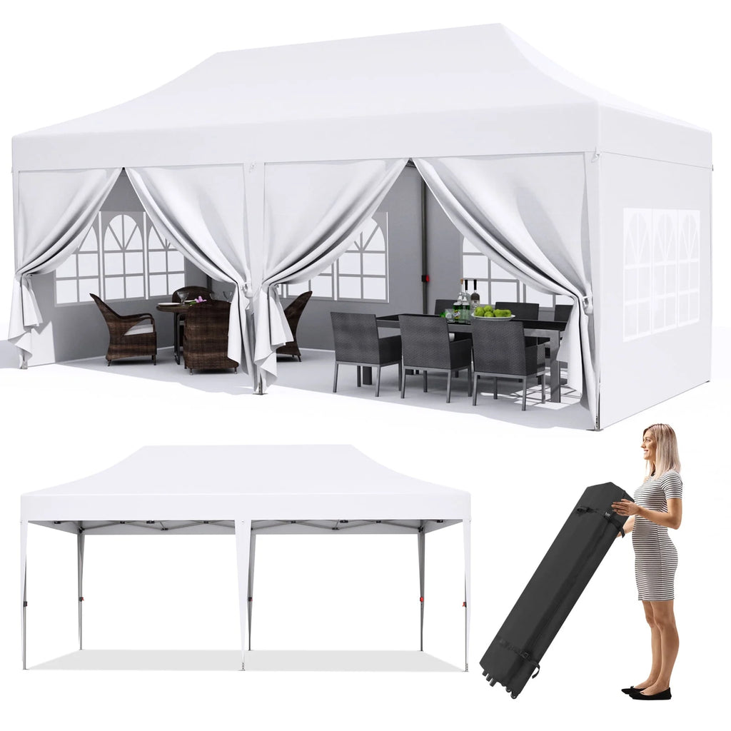 10' x 20' White Pop up Canopy Tent O4038