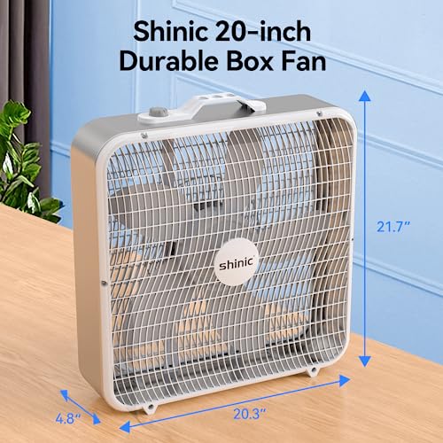 20 Inch 3-Speed White Box Fan (2 Pack) Z241986