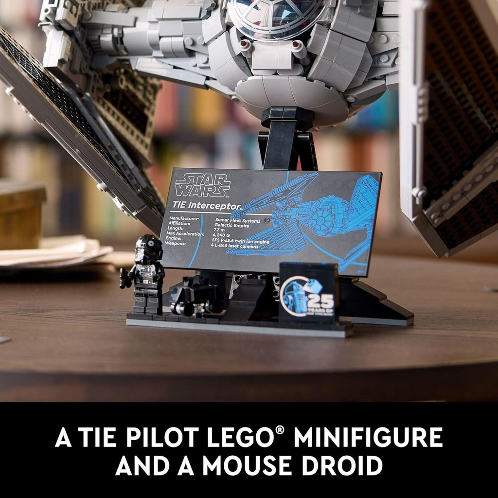 LEGO Star Wars TIE Interceptor Model Building Set with TIE Pilot Minifigure T7911