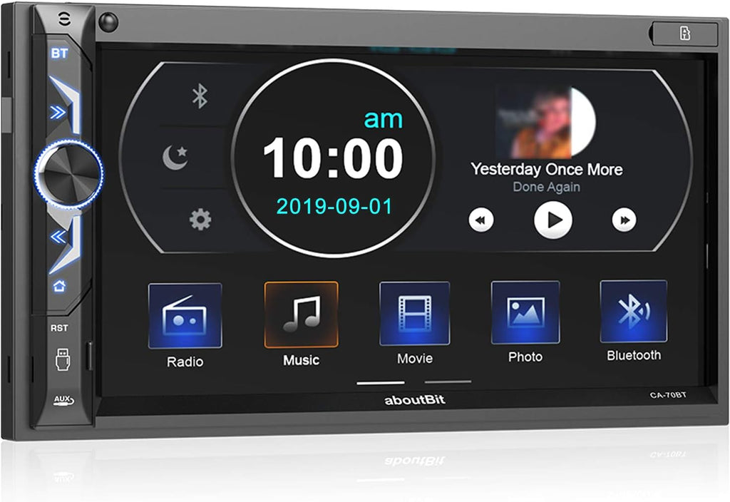 7 inch Double Din Digital Media Car Stereo Receiver with Bluetooth 5.0 Touch Screen Q895152