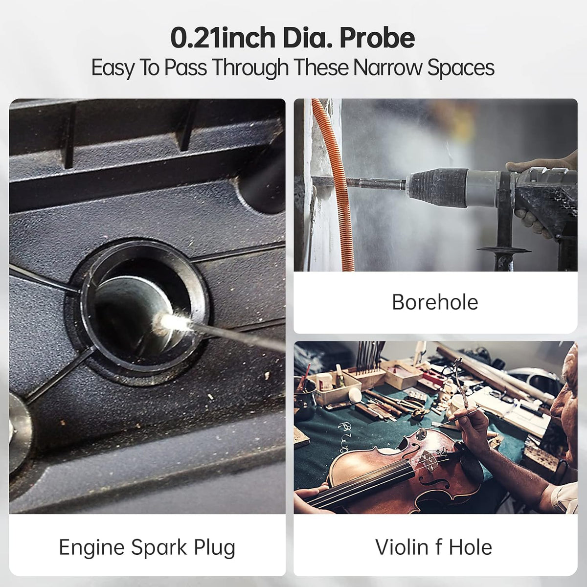 5.5mm Endoscope Camera with Light and Screen, 16.5ft U20454