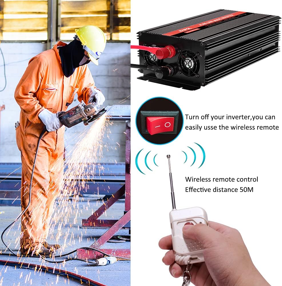 1500 Watt Pure Sine Wave Inverter 12V DC to 110v/120v AC U355