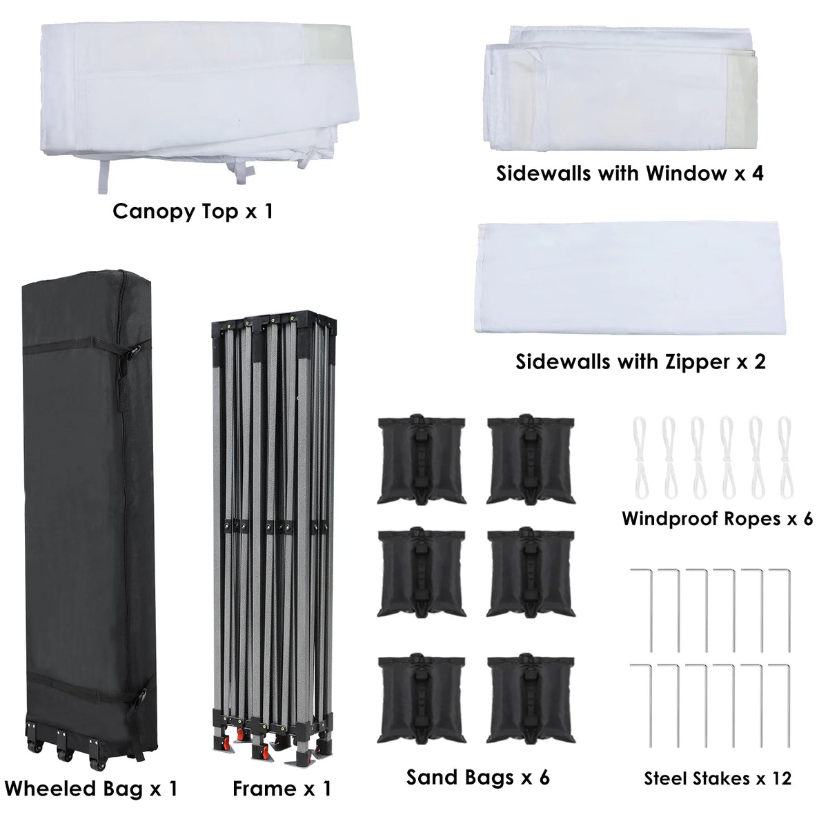 10' x 20' White Pop up Canopy Tent O4038