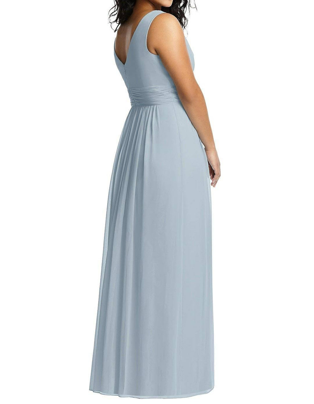 Mist Blue Shirred Chiffon Gown C889570
