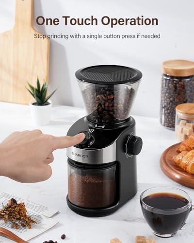 Burr Coffee Grinder Electric with 32 Grinding Sizes, 40 Seconds Adjustable Electronic Timer R2543