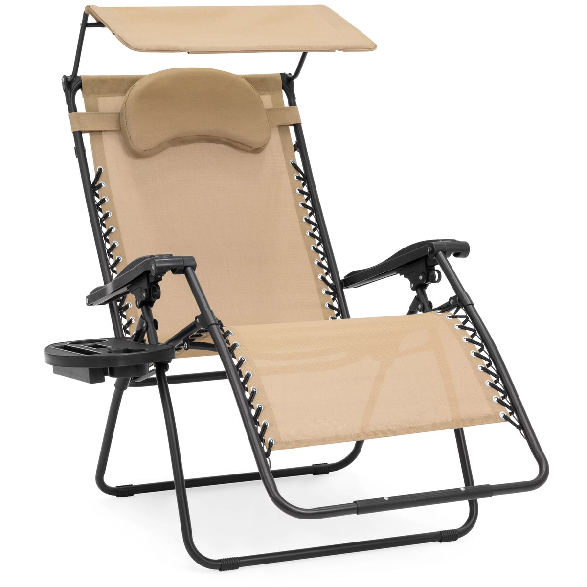 Oversized Zero Gravity Reclining Lounge Chair with Canopy and Cup Holder T553023