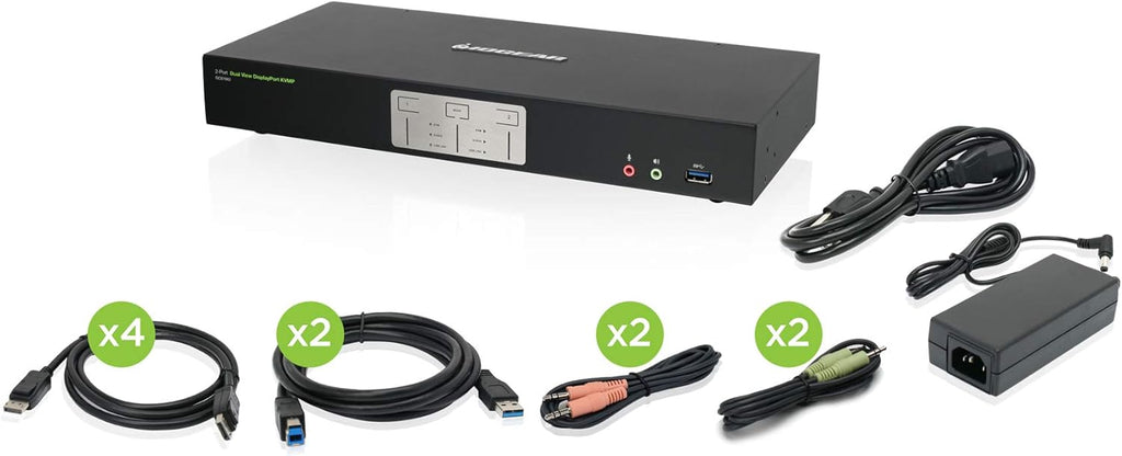 2-Port HDMI Cable KVM Switch with Cables and Audio, Black T8373