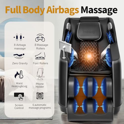 Black Full Body Massage Chair with Zero Gravity, Airbags, Rollers, Bluetooth, Heater H929