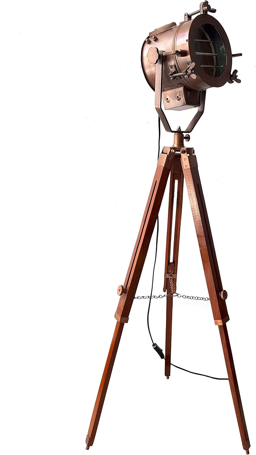 Vintage Nautical Searchlight Tripod Lamp V966