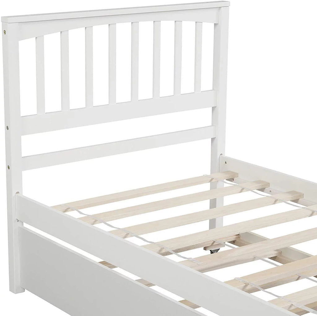 White Twin Size Wood Daybed with Trundle H959241